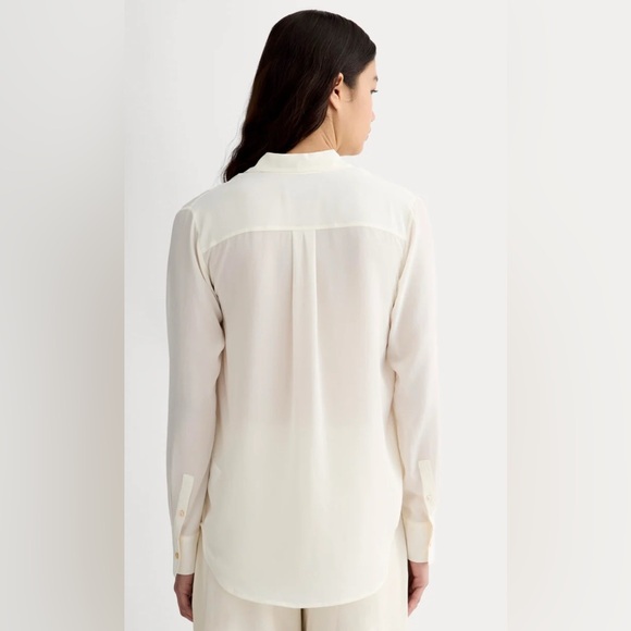 NWT Everlane Button Down 100% Silk Blouse”The Must Have Washable Silk”Size-12 - Picture 3 of 13